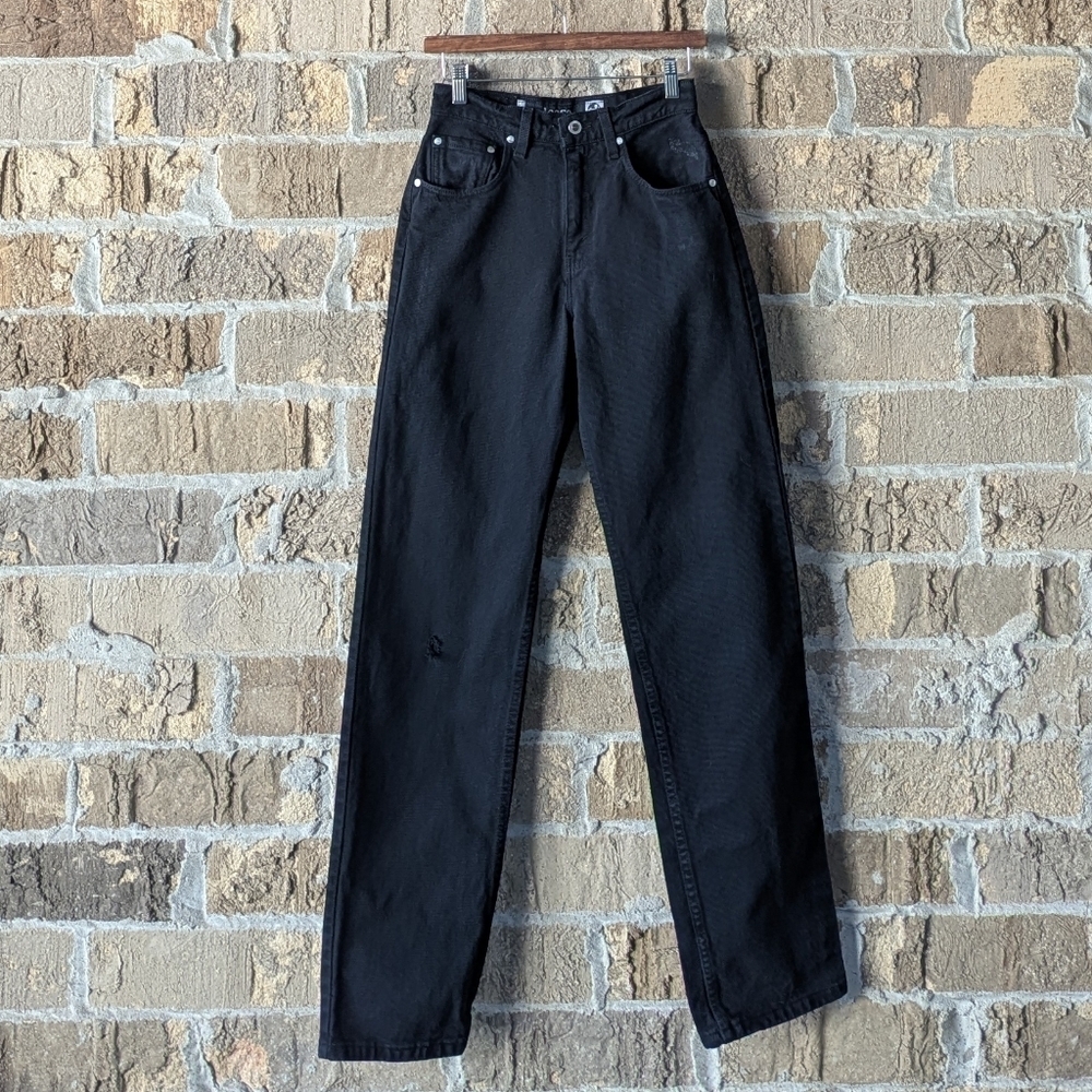 VTG 90s Y2K Levi's Silvertab Loose Black Straight Leg Jeans Juniors Size 3 LONG